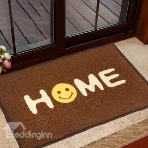Classic Letter Design Home With Smile Face Anti-Slipping Doormat