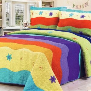 Gorgeous Iridescent Stripe Design 3-Piece Cotton Bed in a Bag