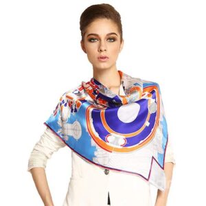 Fashion Unique Floral Patterns Soft Mulberry Silk Square Scarf