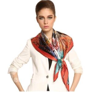 Stylish Tigers in the Jungle Print Soft Mulberry Silk Square Scarf