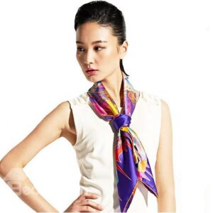 Birds With Butterfly Wings Colorful Beautiful Square Silk Scarf