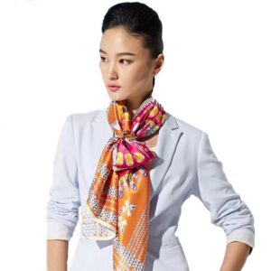 Symmetrical Diamond And Pearls Pattern Beautiful Square Silk Scarf