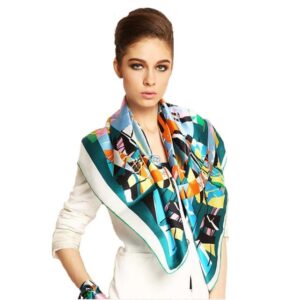 Sailing Boats Print Mulberry Silk Square Scarf