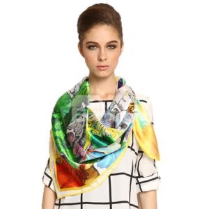 Gorgeous Delightful and Lively Butterfly Square Mulberry Silk Scarf