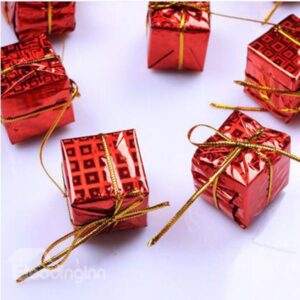Bright Red Christmas Drum 3cm 12 Pieces Decoration