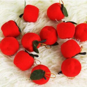Blazing Red Apple 3cm Christmas Decoration 12 Pieces