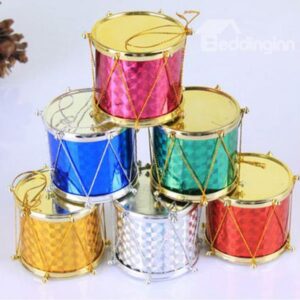 Nice Christmas Drum 4.5cm 6 Pieces Decoration