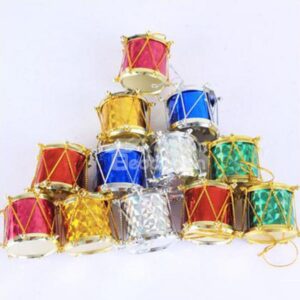 Colorful Christmas Drum 3cm 12 Pieces Decoration