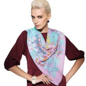 Romantic Lilac Vine With Leaves Beautiful Square Silk Scarf