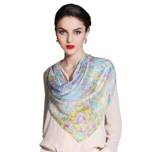 Coloring Game Hand Made Edge Beautiful Square Silk Scarf