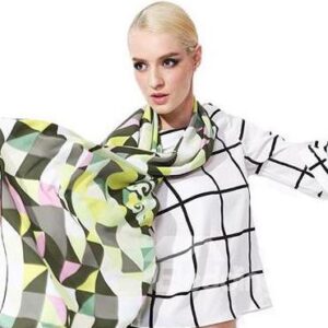 Beautiful Green Checks Patterns Mulberry Silk Square Scarf