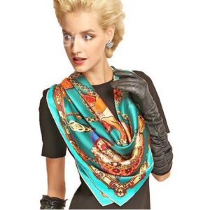 Beauty In Forest Green Square Casual Mulberry Silk Scarf