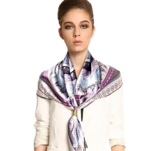 Mysterious Figure On Circle Pattern Beautful Square Silk Scarf