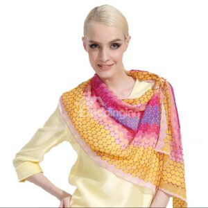 Cute Dots Scattered Long Mulberry Silk Scarf