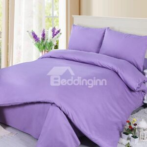 Noble Romantic Pure Purple 4-Piece Cotton Duvet Cover Sets