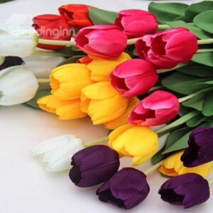 Gorgeous Decorative 5-Color Tulip 10-Piece Artificial Flowers