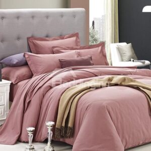 Simple Solid Color Style Pink 4-Piece Duvet Cover Sets