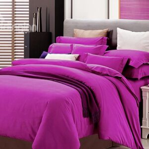 Luxury Contemporary Pure Burgundy 4-Piece Duvet Cover Sets