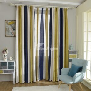 Stylish Stripes Light Blocking Double Pinch Pleat Curtain
