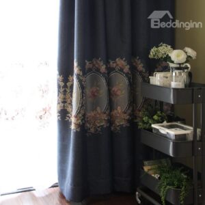 Royal Style High Quality Embroidery Double Pinch Pleat Curtain