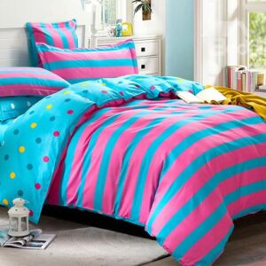 Classy Stripes and Polka Dots Pattern Kids Duvet Cover Set