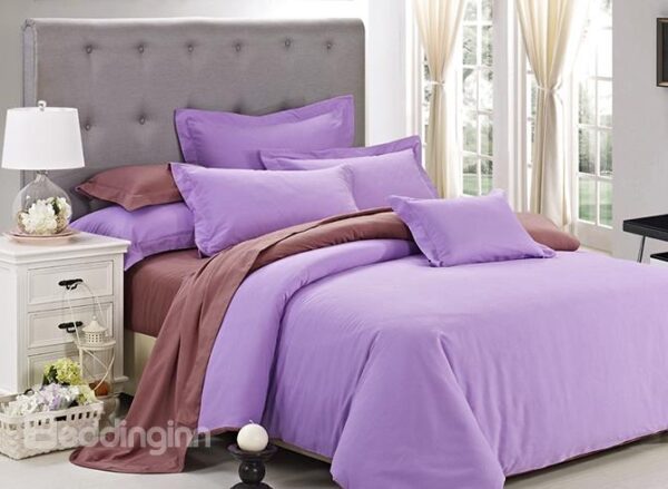 Refreshing Lilac 100% Cotton 4-Piece Duvet Cover Sets