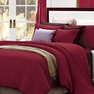 New Style Reversible Pure Color 4-Piece Cotton Duvet Cover Sets