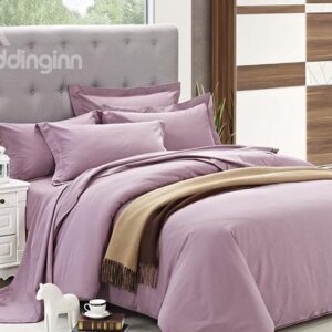 Neat Simple Solid Color 4-Piece Duvet Cover Sets