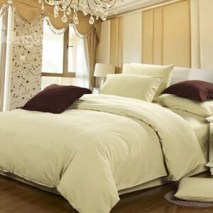 Fancy Pure Beige 4-Piece Cotton Duvet Cover Sets