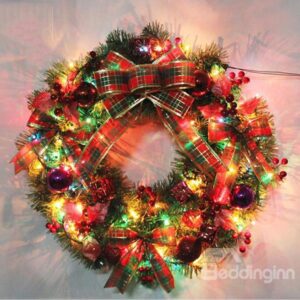 Luminous Shiny 50cm Christmas Wreath with LED Light
