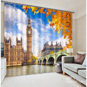 Classic Big Ben 3D Scenery Blackout Curtain