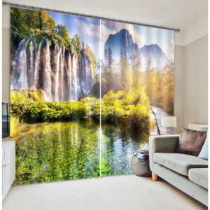 Splendid Waterfall Scenery 3D Blackout Curtain