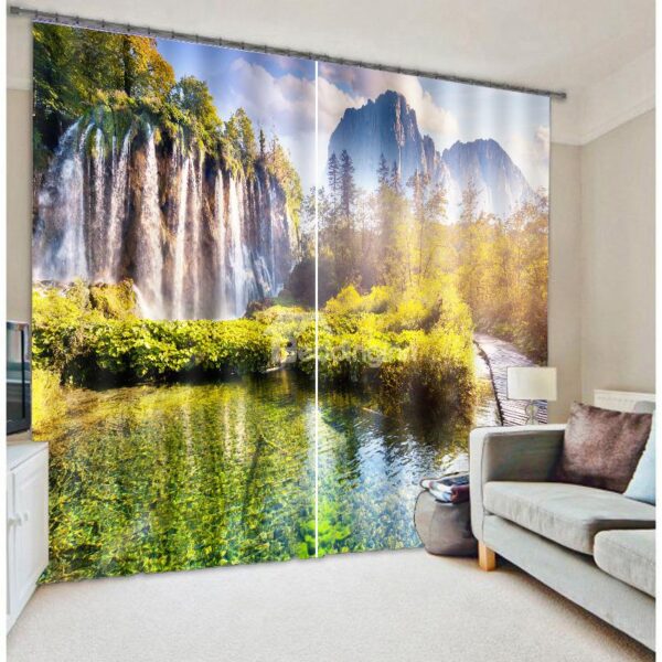 Splendid Waterfall Scenery 3D Blackout Curtain