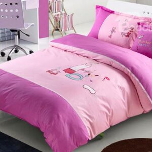 Girls Slumber Party Theme 4-Piece Duvet Cover Set