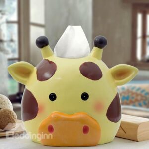 Adorable Creative Animal Design Resin Giraffe Head Tissue Box Desktop Decoration