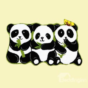 Lovely Pandas Polyester Bedroom Nursery Anti-Slipping Doormat