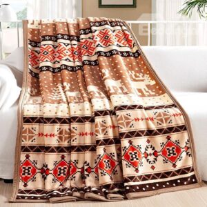 Adorable Reindeer Print Soft Coral Fleece Blanket