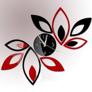 Amazing Flower Design Acrylic 3D Wall Sticker Wall Clock