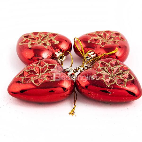  Romantic  Heart Shape 4 pieces  Christmas Decoration  Feel 