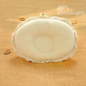 Natural Colored Cotton Stripe Pattern Prevent Flat Head Baby Pillow