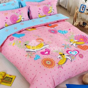 Pleasant Banana Vacation Kids 4-Piece Duvet Cover Set