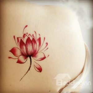 Gorgeous Fashionable Lotus Flower Pattern Body Tattoo Sticker