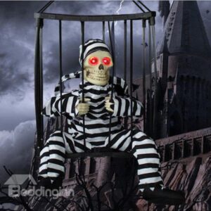 Prison Ghost with Hat Halloween Decoration Sound-Activated