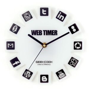 Creative Social Network Web Timer Glass Wall Clock