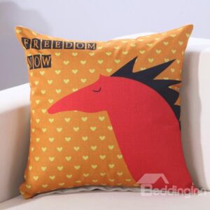 Sweet Small Heart Print Cotton Linen Decorative Throw Pillow