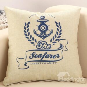 Set Sail Mediterranean Style Cotton Linen Throw Pillow