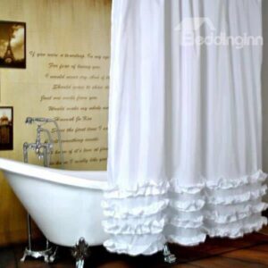 Hot Selling Pure Lotus Leaves Print Shower Curtain