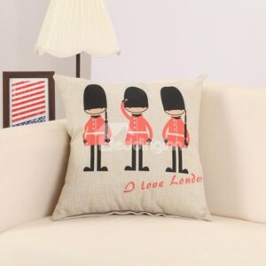 Cartoon Imperial Guard Print Cotton Linen Throw Pillow