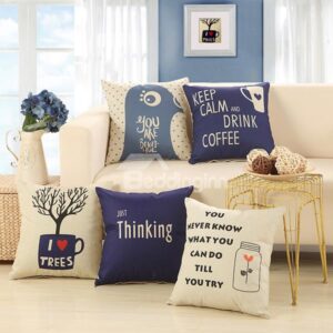 European Concise Style Letter Print Decorative Throw Pillow