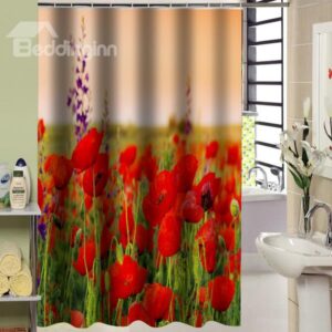 Colorful Flower Sea Design Bathroom Shower Curtain